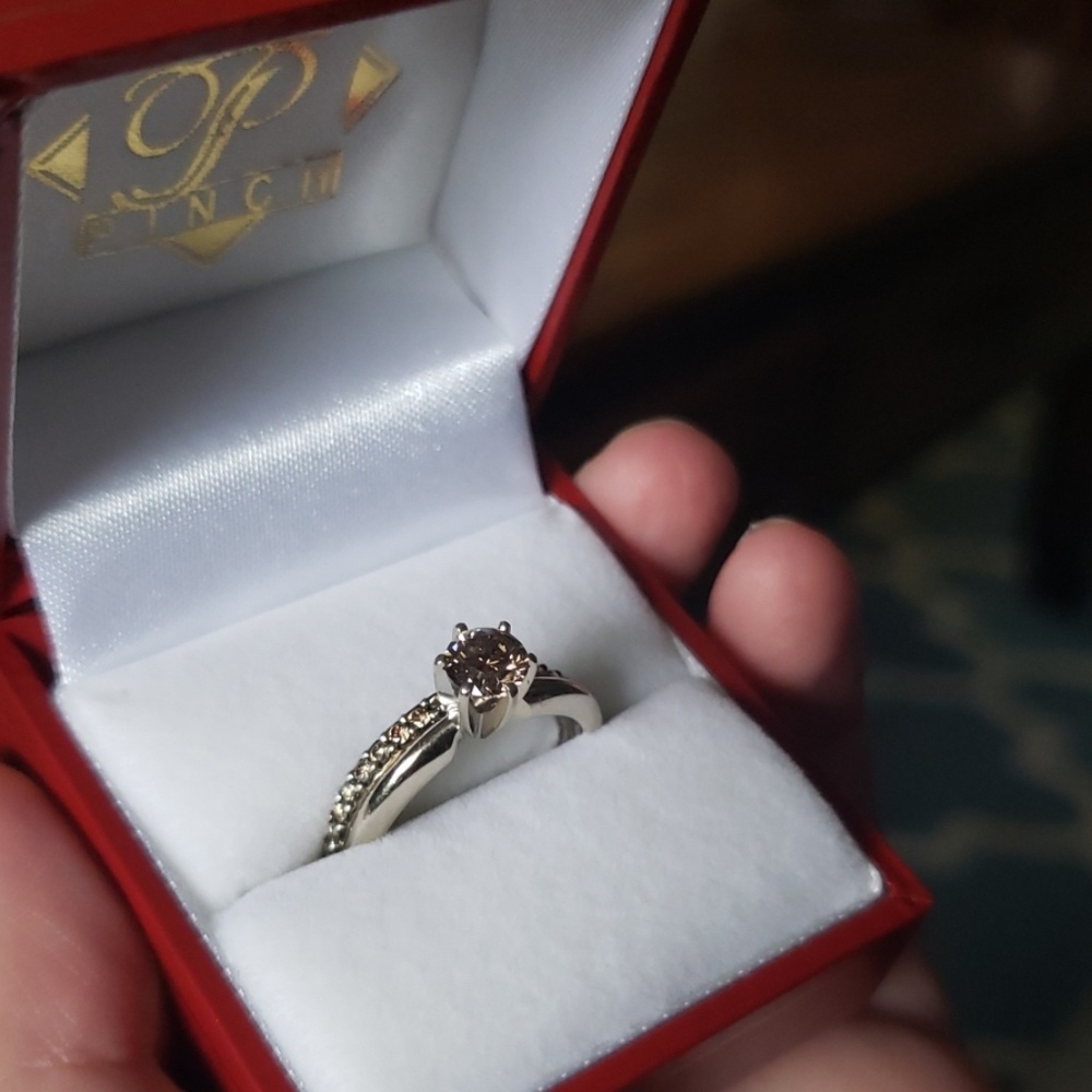 Champagne diamond Ring Set